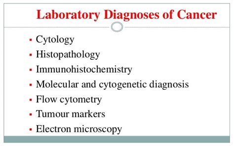 laboratory analysis diagnosis|laboratory diagnosis of cancer.